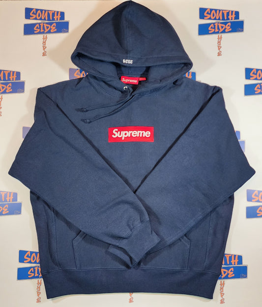 Supreme Box Logo Hooded Sweatshirt (FW24) - Navy